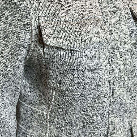 Eddie  Bauer heathered gray full zip 4 pocket fleece jacket size M - Picture 13 of 16